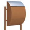 Jumbo Rust Finish Freestanding Mailbox with Stainless Steel Door