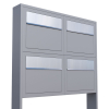 Elegance for Four Mailbox System, Metallic Gray with Stainless Steel Flap