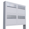 Elegance for Four Mailbox System, White with Stainless Steel Flap