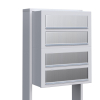 Cube Four White Mailbox with Stainless Steel Door