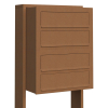 Cube Four Unit Mailbox - Rust Finish