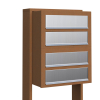 Cube Four Mailbox System, Rust Finish with Stainless Steel Door