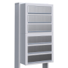 Cube Six Mailbox System, White with Stainless Steel Flap
