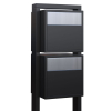 Soprano for Two Mailbox System, Black with Stainless Steel Flap