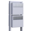 Soprano for Two Mailbox System White with Stainless Steel Flap