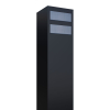 Monolith Mailbox System for Two, Black with Stainless Steel Flap