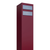Monolith Mailbox System for Two, Red with Stainless Steel Flap