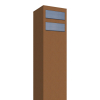 Monolith Mailbox for Two, Rust Finish with Stainless Steel Door