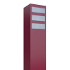 Monolith Mailbox System for Three, Red with Stainless Steel Flap