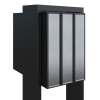 Mailbox System Flag for Three Black with Stainless Steel Door