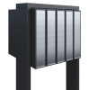Mailbox Flag for Five Black with Stainless Steel Door