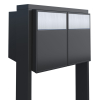 Big Flag for Two Mailbox System, Black with Stainless Steel Flap