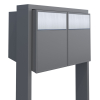 Big Flag for Two Mailbox System, Metallic Gray with Stainless Steel Flap