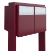 Big Flag Two-Unit Mailbox, Red with Stainless Steel Flap