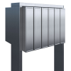 Six Unit Stainless Steel Mailbox with Flags