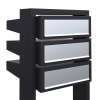Stairs for Three Mailbox, Black with Stainless Steel Flap