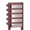 Mailbox unit Stairs for Five, red with stainless steel flap