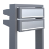 Stairs for Two Mailbox System, Gray Metallic with Stainless Steel Flap
