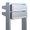 Stainless Steel Two-Unit Stairwell Mailbox