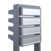 Stairs for Four Mailbox System, Metallic Gray with Stainless Steel Flap