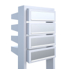 Stairs for Four Mailbox System White with Stainless Steel Flap