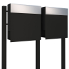 Manhattan for Two Mailbox System Black with Stainless Steel Flap