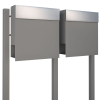 Manhattan for Two Mailbox System, Metallic Gray with Stainless Steel Door