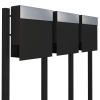 Manhattan Mailbox for Three, Black with Stainless Steel Door
