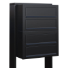 Cube Four-Unit Mailbox, Black