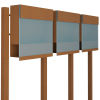 Manhattan Special Blue Three-Unit Mailbox System - Rust Finish