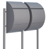 Jumbo Two-Unit Mailbox, Metallic Gray