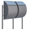 Jumbo Two-Unit Mailbox System, Metallic Gray with Stainless Steel Flap