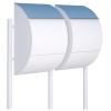 Jumbo Two-Unit Mailbox, White with Stainless Steel Flap