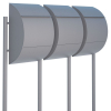 Jumbo Mailbox System for Three, Metallic Gray