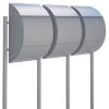 Jumbo Mailbox System for Three, Metallic Gray with Stainless Steel Flap