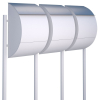 Jumbo Mailbox System for Three, White with Stainless Steel Flap