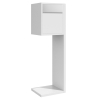 Hermes White Freestanding Mailbox with Stainless Steel Door