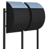 Jumbo for Two Mailbox System, Black with Stainless Steel Flap