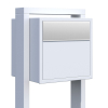 Freestanding Mailbox Soprano White with Stainless Steel Flap