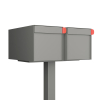 Big Americano for Two - Metallic Gray Mailbox