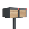 Big Americano for Two Anthracite Mailbox with Wood-Look Front