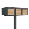 Big Americano for Three Mailbox in Anthracite with Woodgrain Front