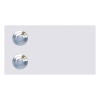 Oblong Doorbell for Two, White