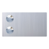 Oblong Doorbell for Two, Stainless Steel