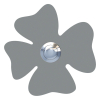 Cloverleaf Doorbell, Gray Metallic