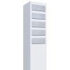 Monolith Mailbox System for Five, White with Stainless Steel Flap