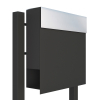 Manhattan Anthracite Freestanding Mailbox with Stainless Steel Flap