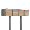 Big Americano for Four Mailbox in Metallic Gray with Wood-Look Front
