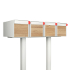 Big Americano for Four White Mailbox with Wood-Look Front
