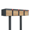 Big Americano for Four Mailbox in Anthracite with Woodgrain Front